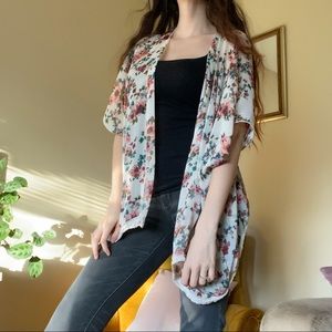 Sheer Floral Kimono